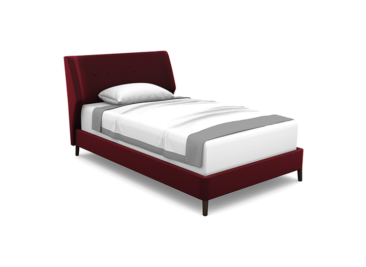 Domino Aingle Bed in House Velvet Claret